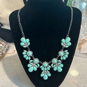 Elegant Turquoise Floral Necklace